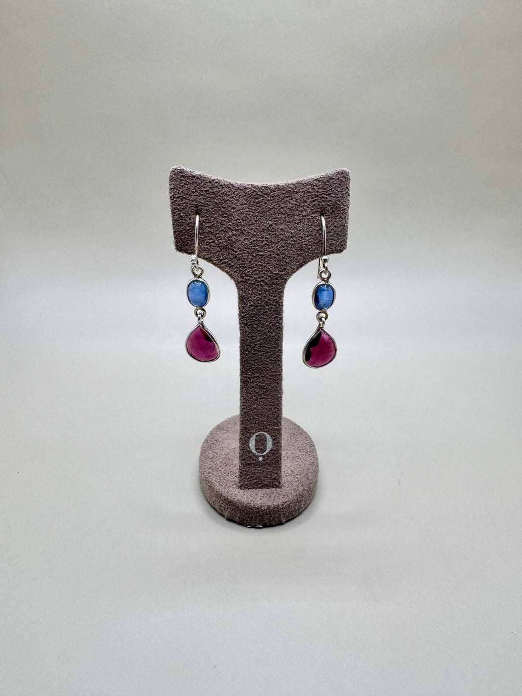 GARNET AND KYANITE EARRINGS