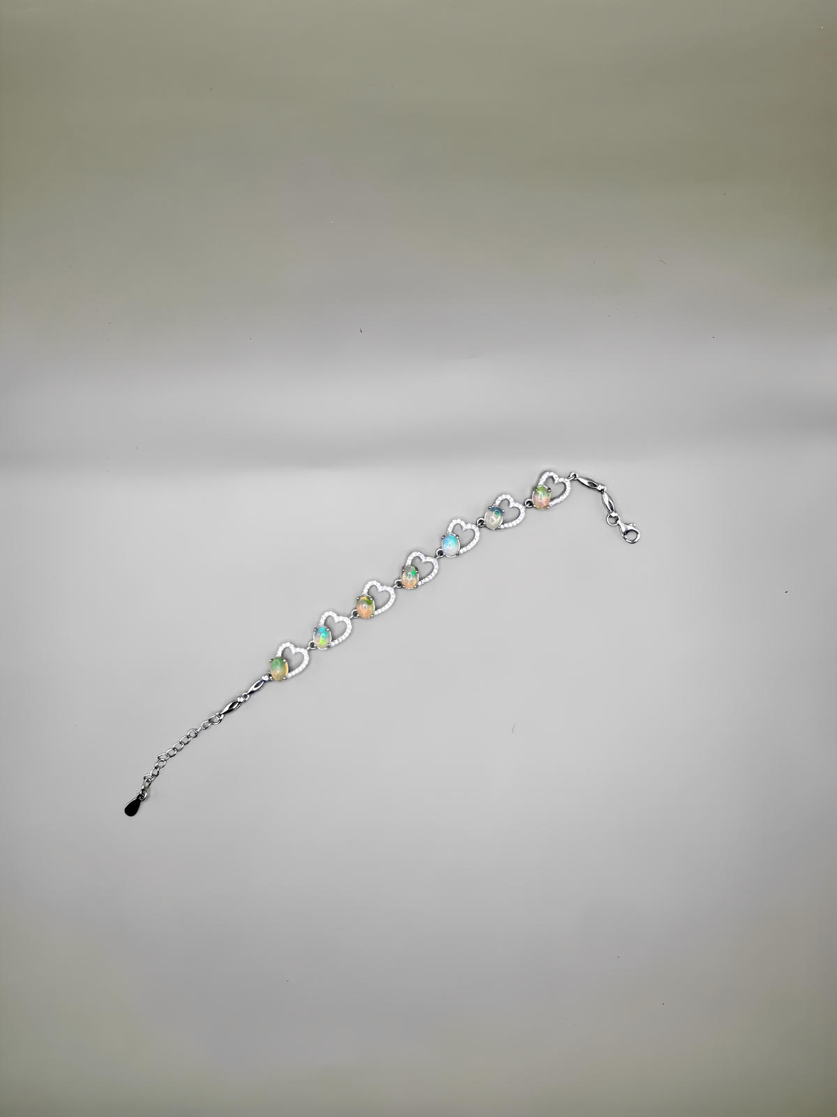 FIRE OPAL AND CLEAR QUARTZ BRACELET