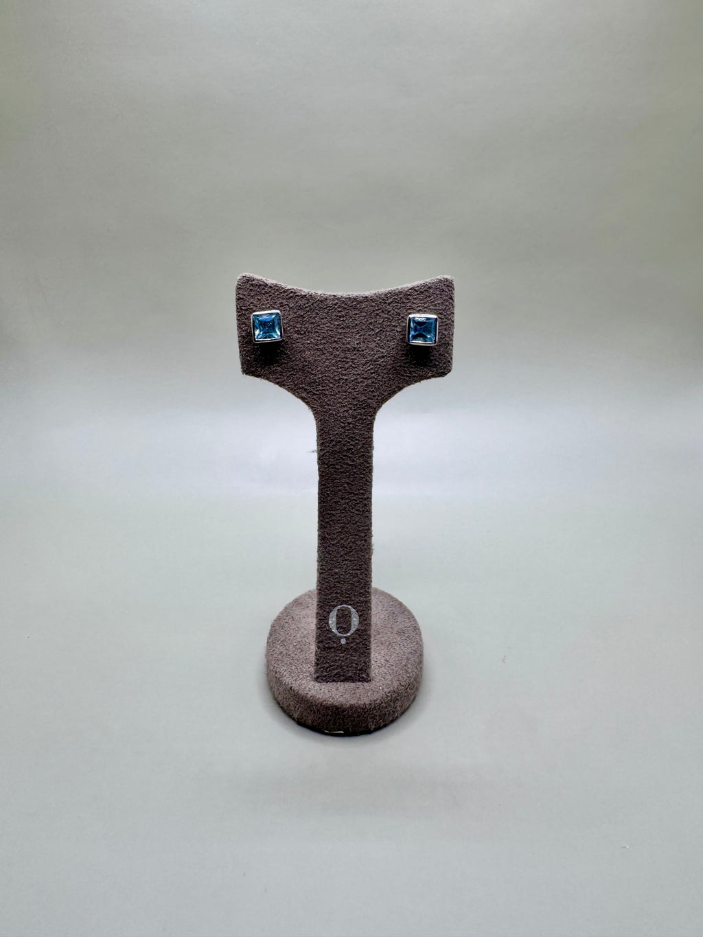 BLUE TOPAZ SQUARE EARRINGS