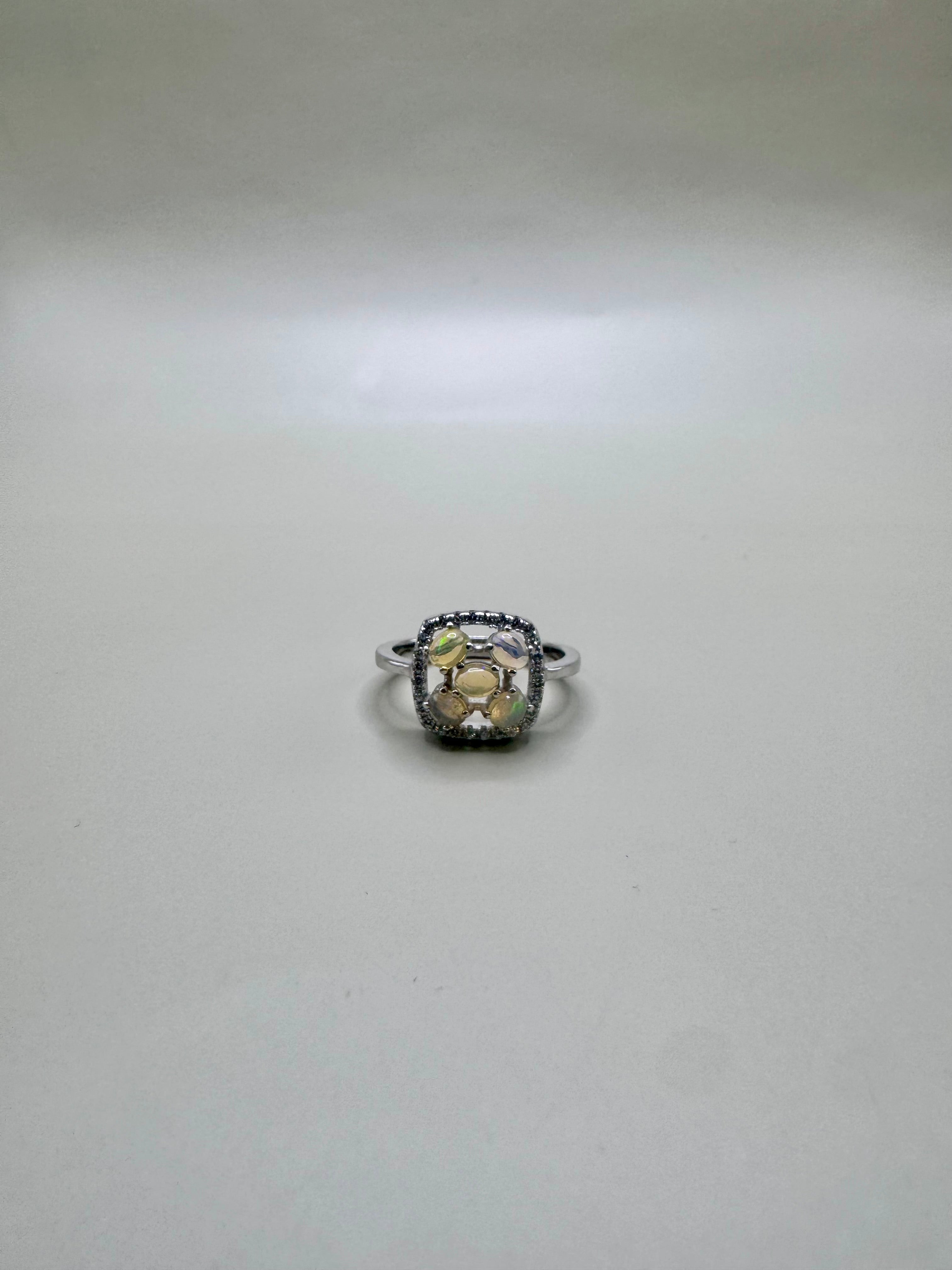 FIRE OPAL AND BLUE SAPPHIRE SET