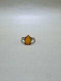 FIRE OPAL PEAR CUT AND DIAMONDS RING