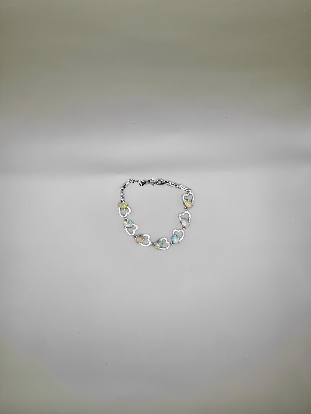 FIRE OPAL AND CLEAR QUARTZ BRACELET