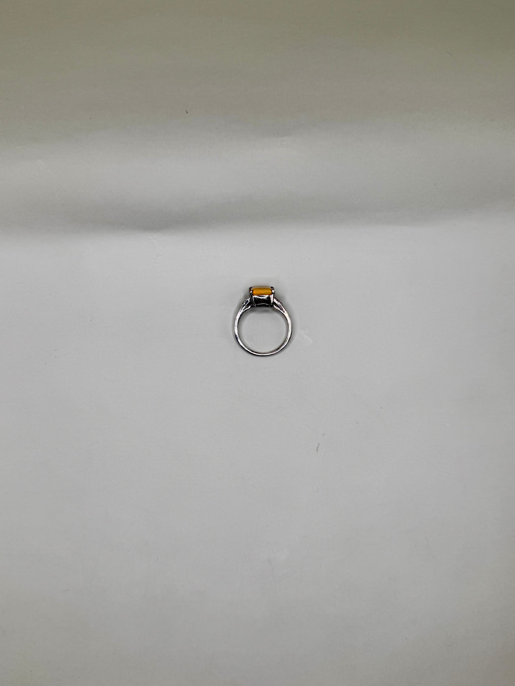 FIRE OPAL SQUARE CUT AND DIAMONDS RING