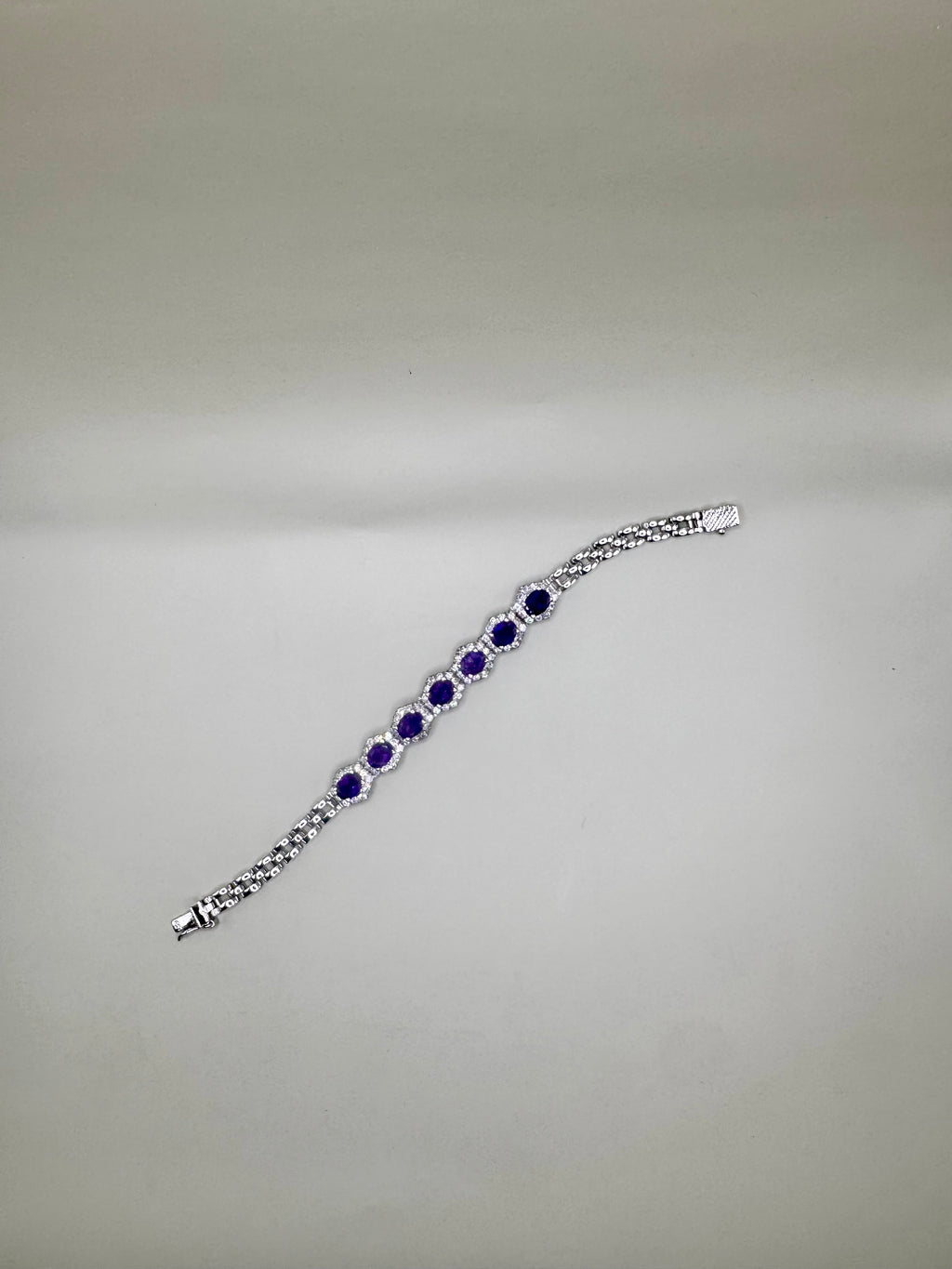 AMETHYST AND CLEAR QUARTZ BRACELET