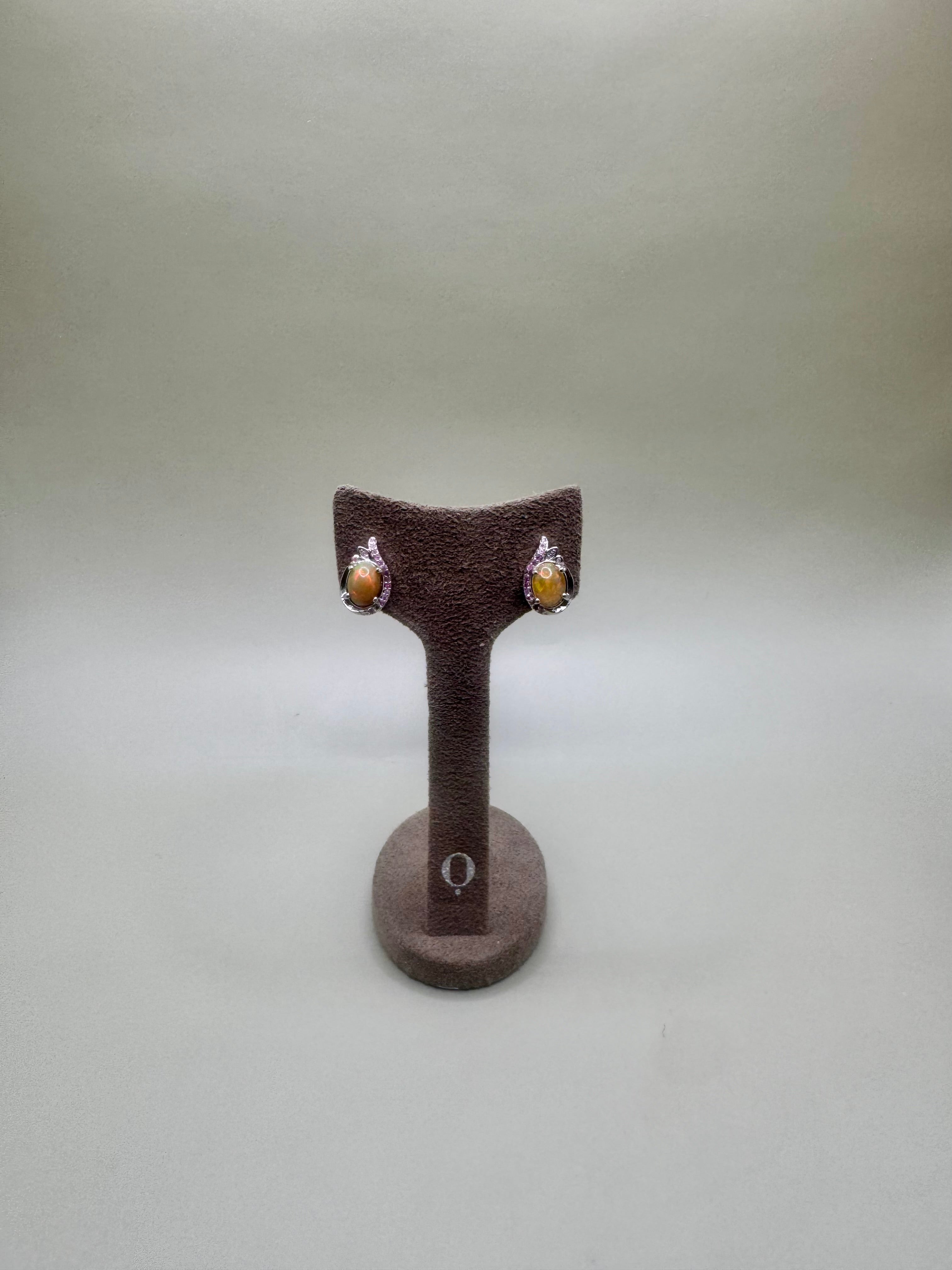 FIRE OPAL AND PINK SAPPHIRE SET