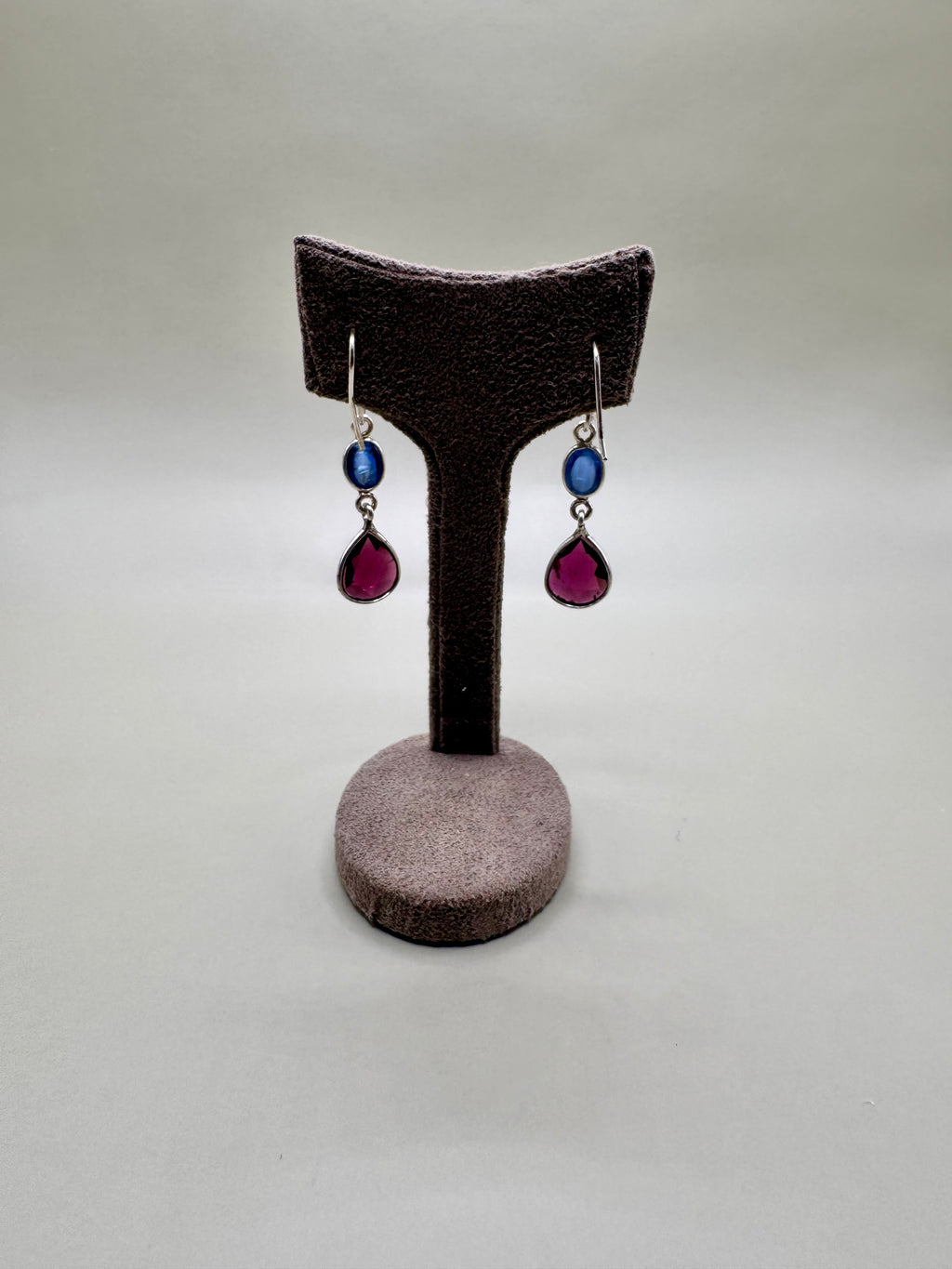 GARNET AND KYANITE EARRINGS