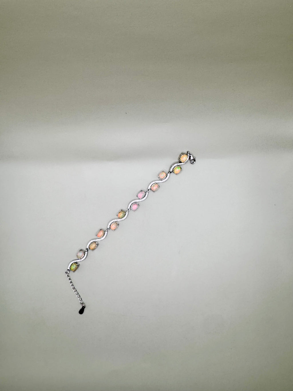 FIRE OPAL AND CLEAR QUARTZ BRACELET