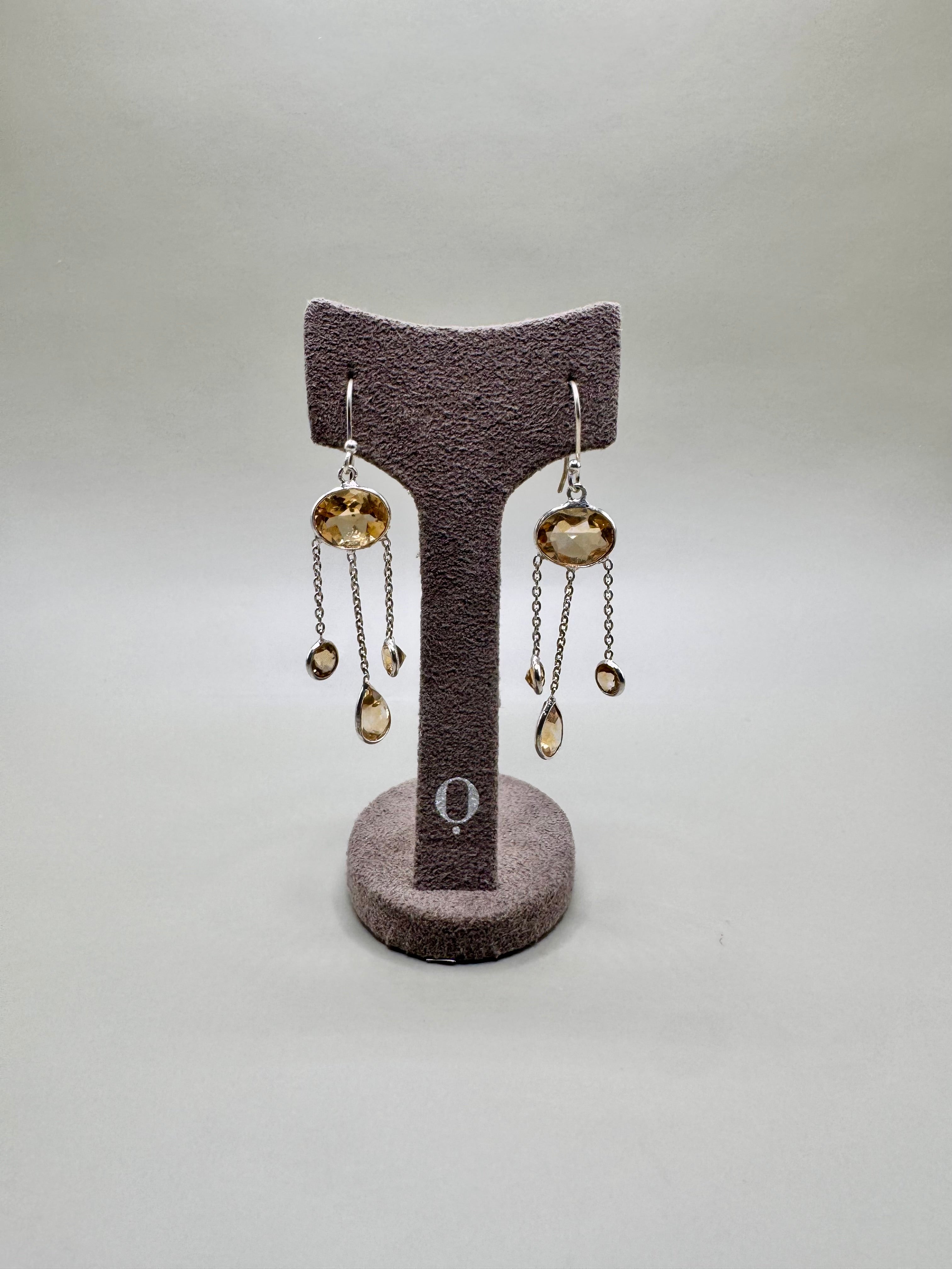 CITRINE SILVER EARRINGS